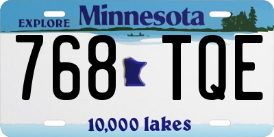 MN license plate 768TQE