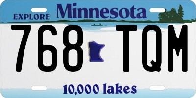 MN license plate 768TQM