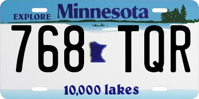 MN license plate 768TQR