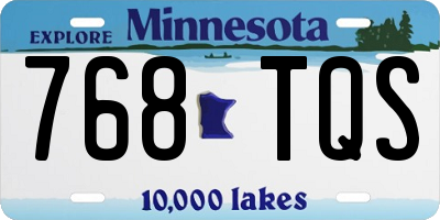 MN license plate 768TQS