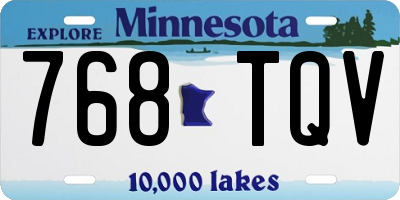 MN license plate 768TQV