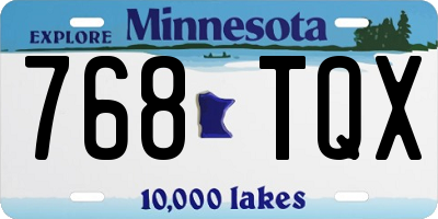 MN license plate 768TQX