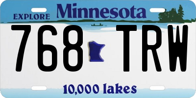 MN license plate 768TRW
