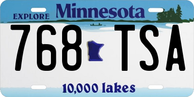 MN license plate 768TSA