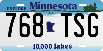 MN license plate 768TSG
