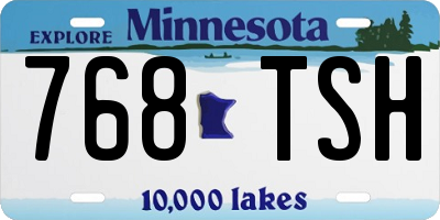 MN license plate 768TSH
