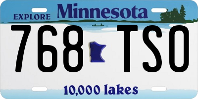 MN license plate 768TSO