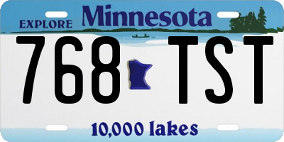 MN license plate 768TST