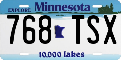 MN license plate 768TSX