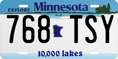 MN license plate 768TSY