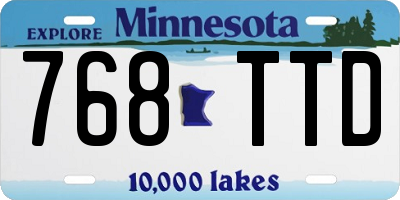 MN license plate 768TTD
