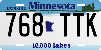 MN license plate 768TTK