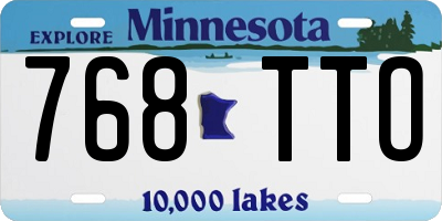 MN license plate 768TTO