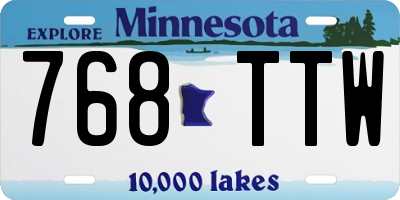 MN license plate 768TTW