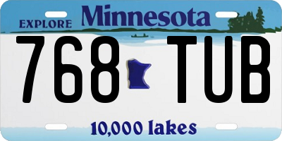 MN license plate 768TUB