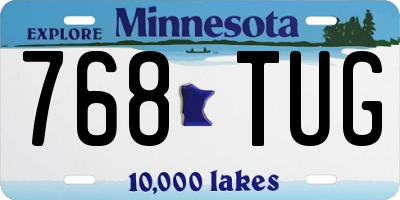 MN license plate 768TUG