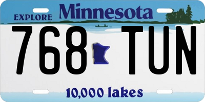 MN license plate 768TUN
