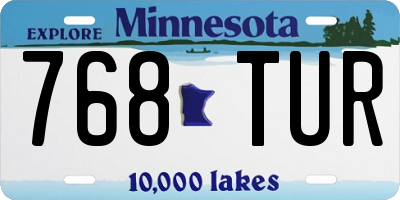 MN license plate 768TUR