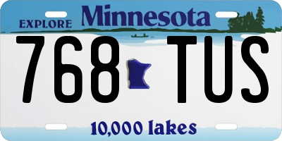 MN license plate 768TUS