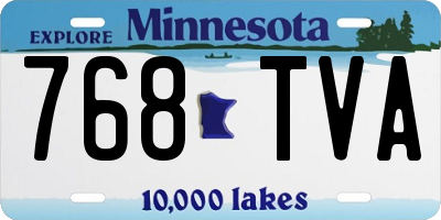 MN license plate 768TVA