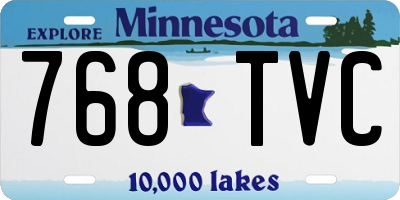 MN license plate 768TVC