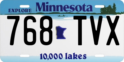 MN license plate 768TVX