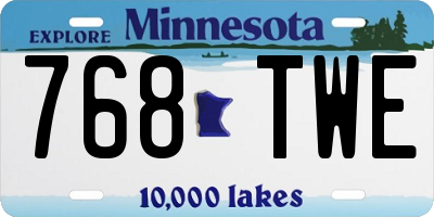 MN license plate 768TWE