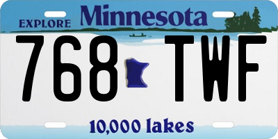 MN license plate 768TWF