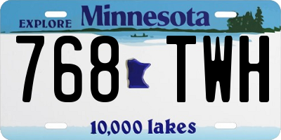 MN license plate 768TWH