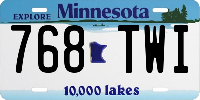 MN license plate 768TWI