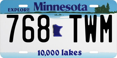 MN license plate 768TWM