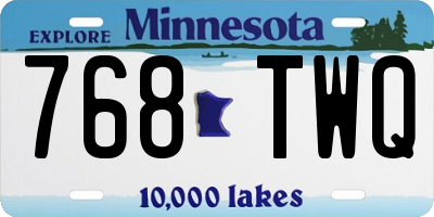 MN license plate 768TWQ