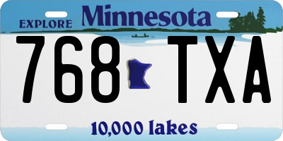 MN license plate 768TXA