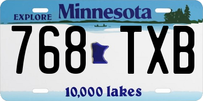 MN license plate 768TXB
