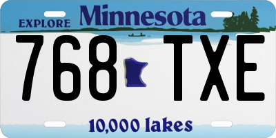 MN license plate 768TXE