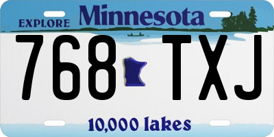 MN license plate 768TXJ