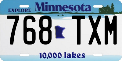MN license plate 768TXM