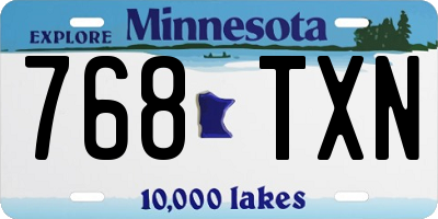 MN license plate 768TXN