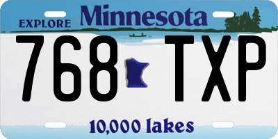 MN license plate 768TXP