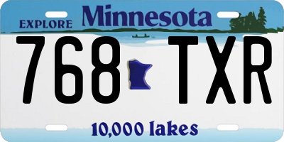 MN license plate 768TXR
