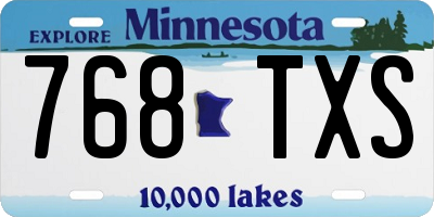 MN license plate 768TXS