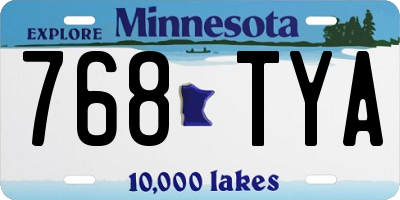 MN license plate 768TYA