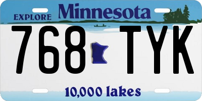 MN license plate 768TYK