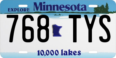 MN license plate 768TYS