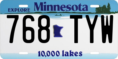 MN license plate 768TYW