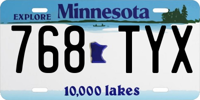 MN license plate 768TYX
