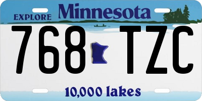 MN license plate 768TZC