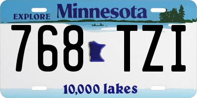 MN license plate 768TZI