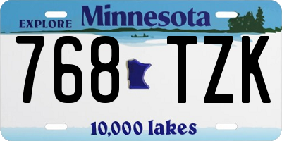 MN license plate 768TZK