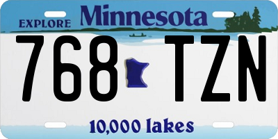 MN license plate 768TZN